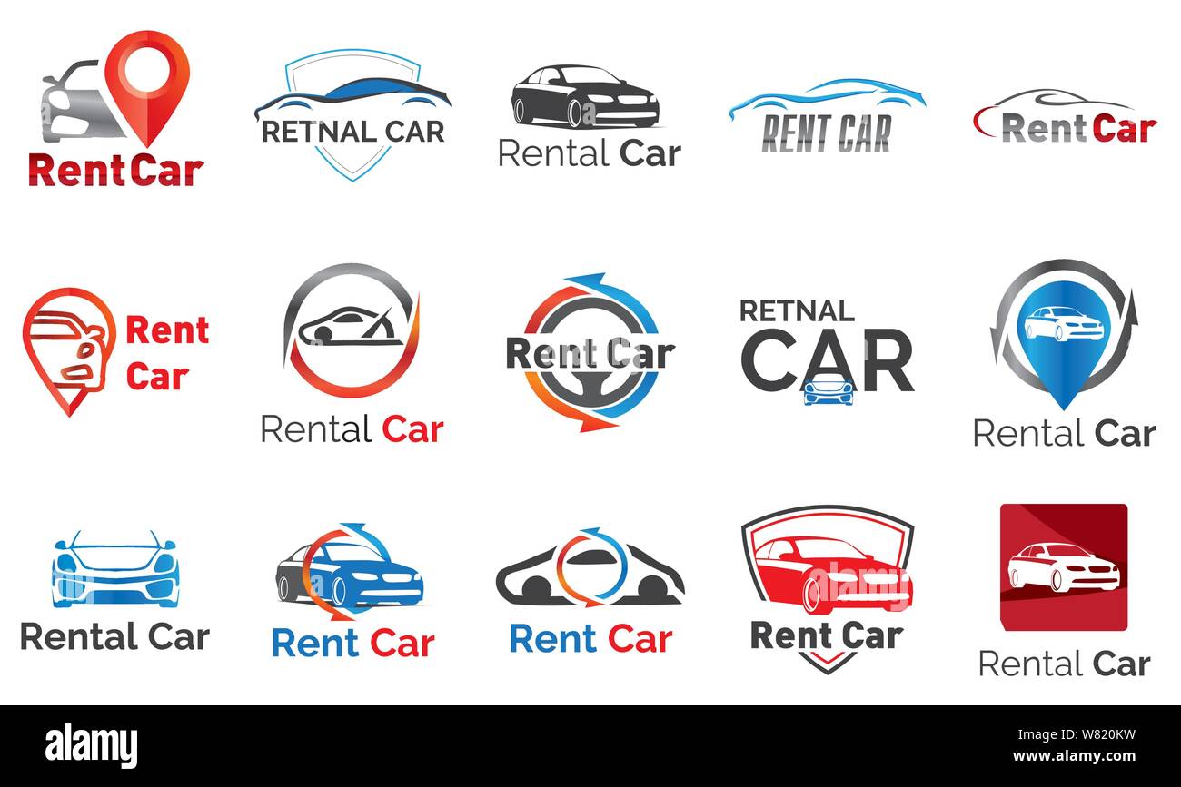 Vector Set Of Logos For Car Rental And Sale Stock Vector Art