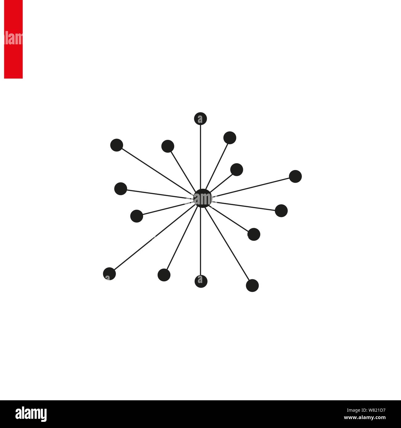 Molecule or hub network connection isolated flat icon vector illustration on white background.eps 10. Stock Vector