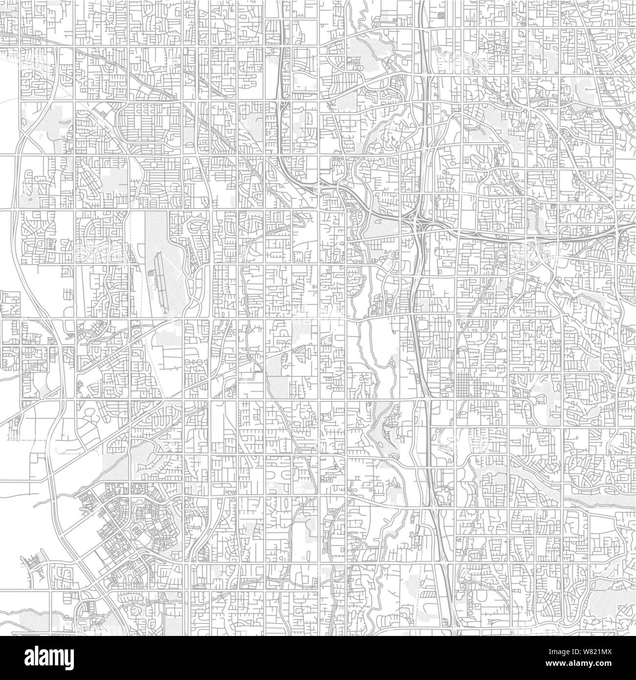 West Jordan, Utah, USA, bright outlined vector map with bigger and minor roads and steets