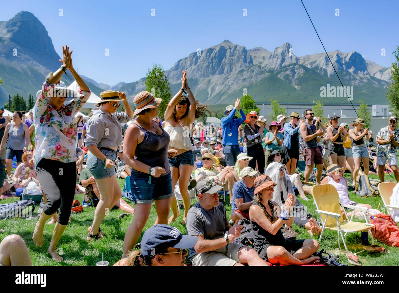 Crowd dancing, Canmore Folk Music Festival, Canmore, Alberta, Canada