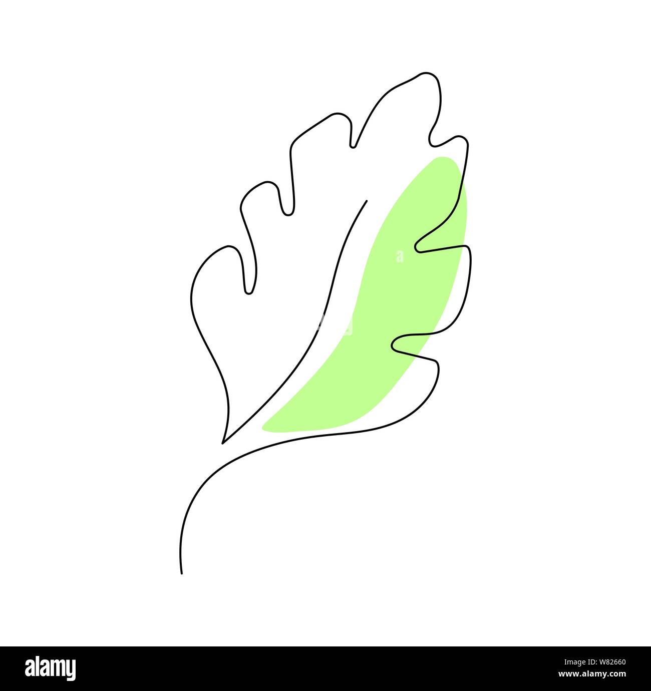 Continuous one line drawing of monstera leaf. Line art contour minimalism art for logo icon, web design. Modern decor Stock Vector