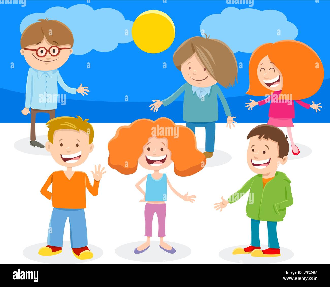 School age girls Stock Vector Images Alamy