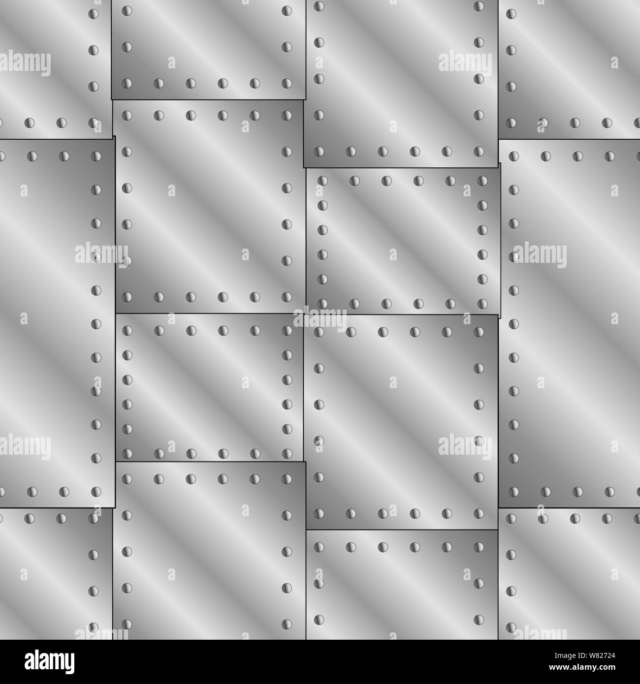Seamless vector texture with riveted metal sheets Stock Vector Image