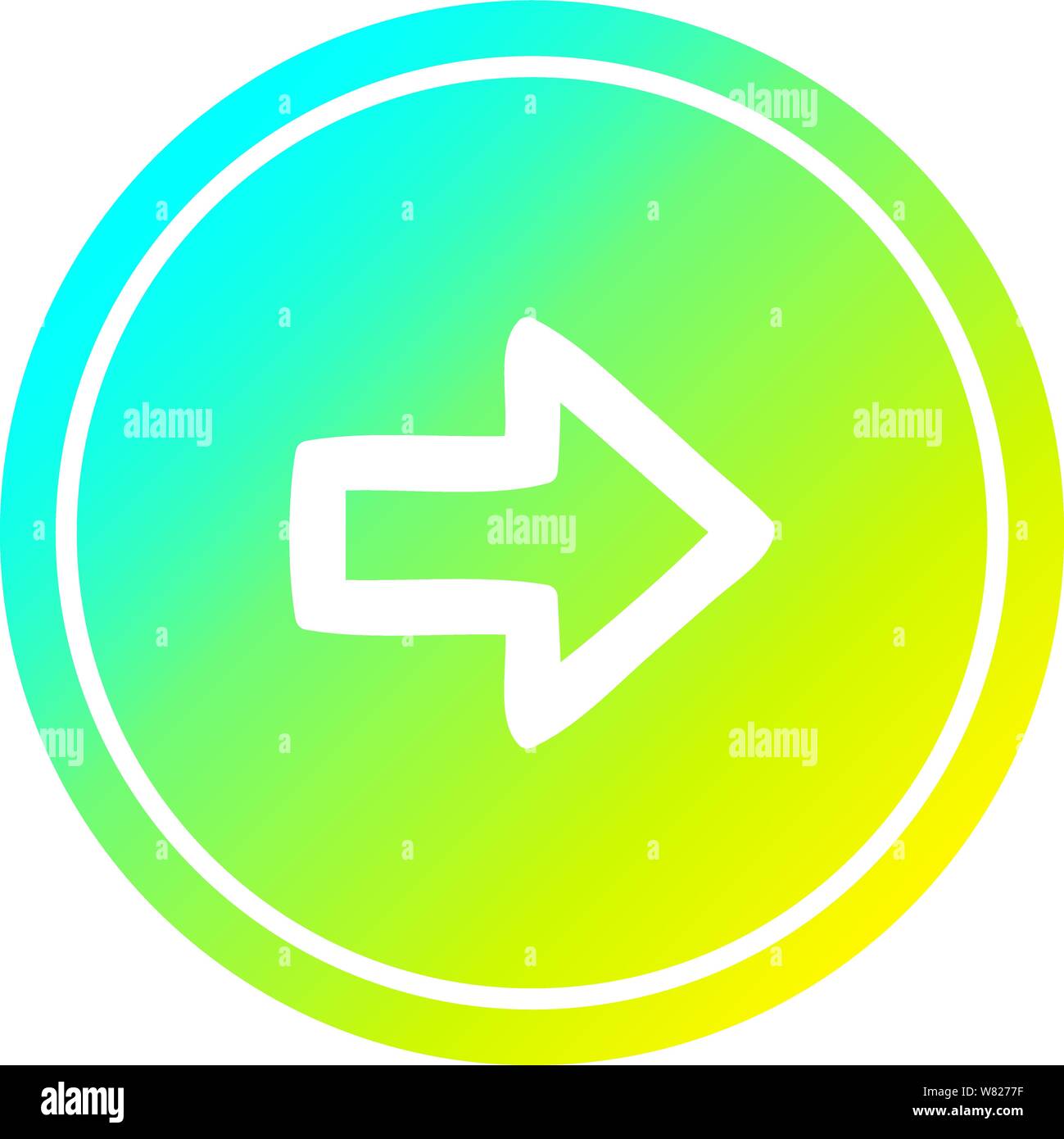 direction arrow circular icon with cool gradient finish Stock Vector ...