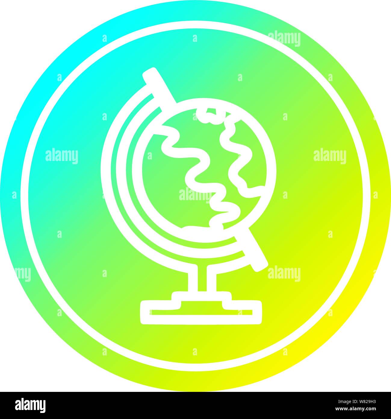 globe map circular icon with cool gradient finish Stock Vector Image ...