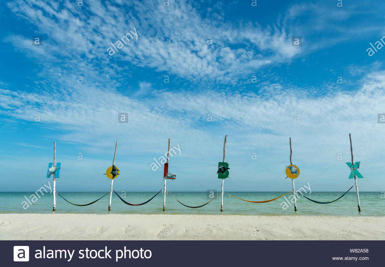 Over The Water Hammocks At The Beach In Isla Holbox Quintana Roo Mexico Stock Photo Alamy Over The Water Hammocks At The Beach In Isla Holbox Quintana Roo Mexico Stock Photo Alamy