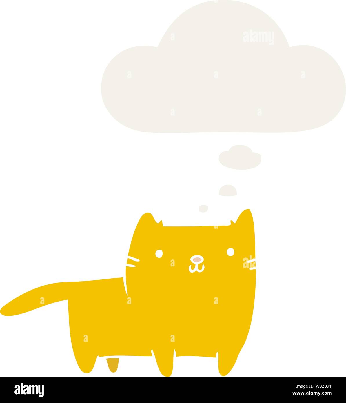 cartoon cat with thought bubble in retro style Stock Vector Image & Art