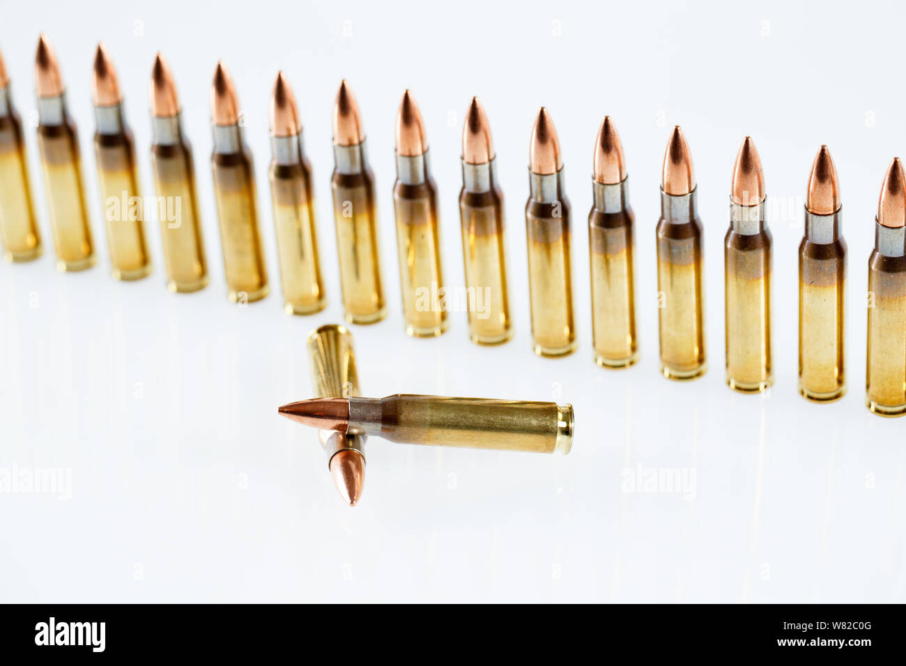Hunting cartridges of caliber. 308 Win, weapon concept Stock Photo - Alamy