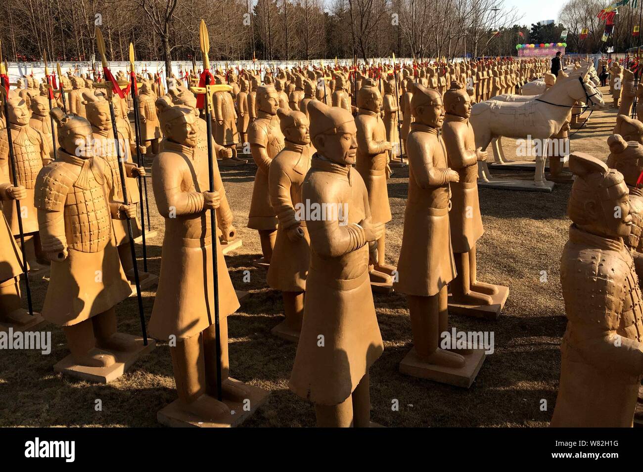 Replicas of terracotta army sculptures of the Terracotta Warriors and