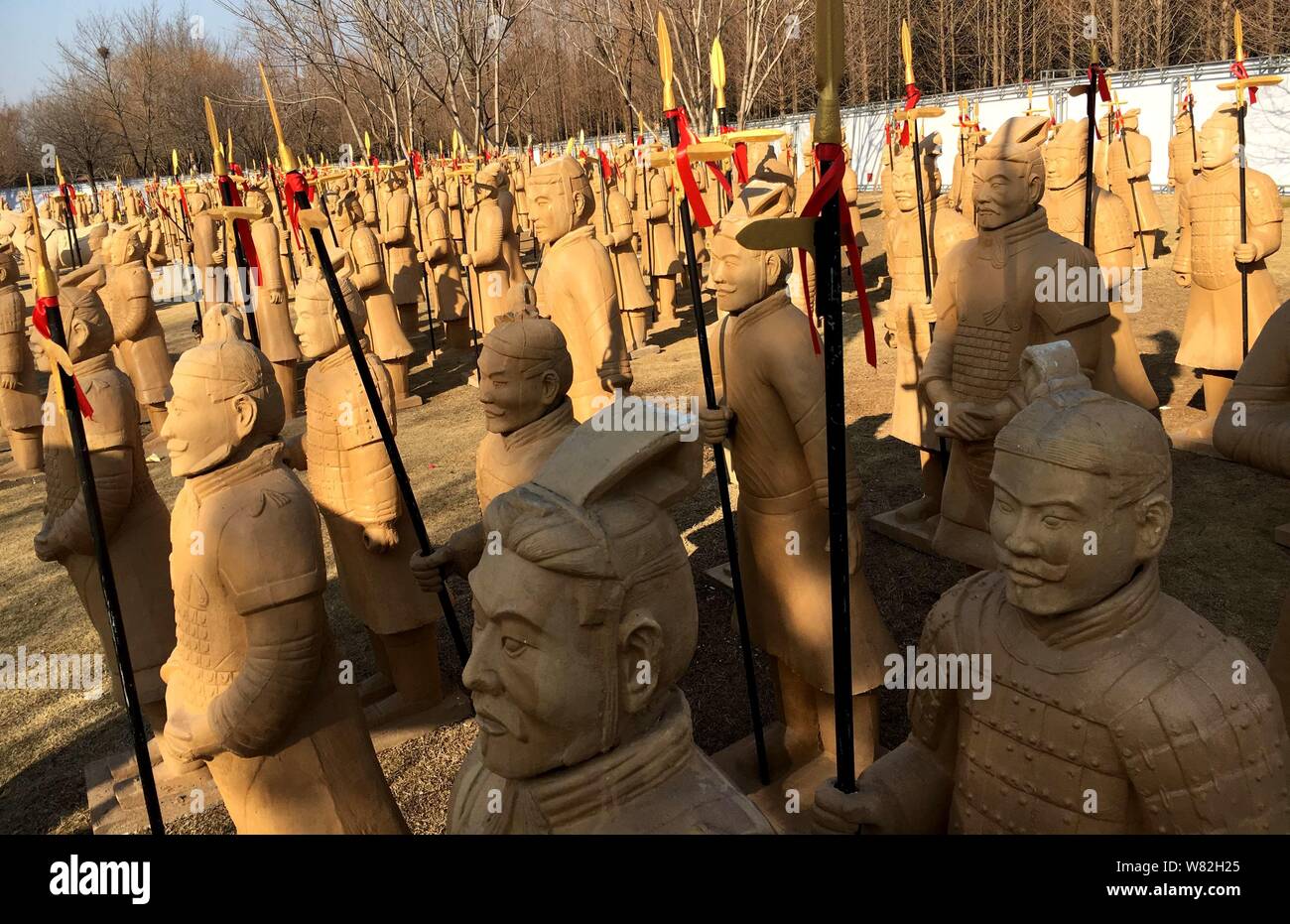 Replicas of terracotta army sculptures of the Terracotta Warriors and