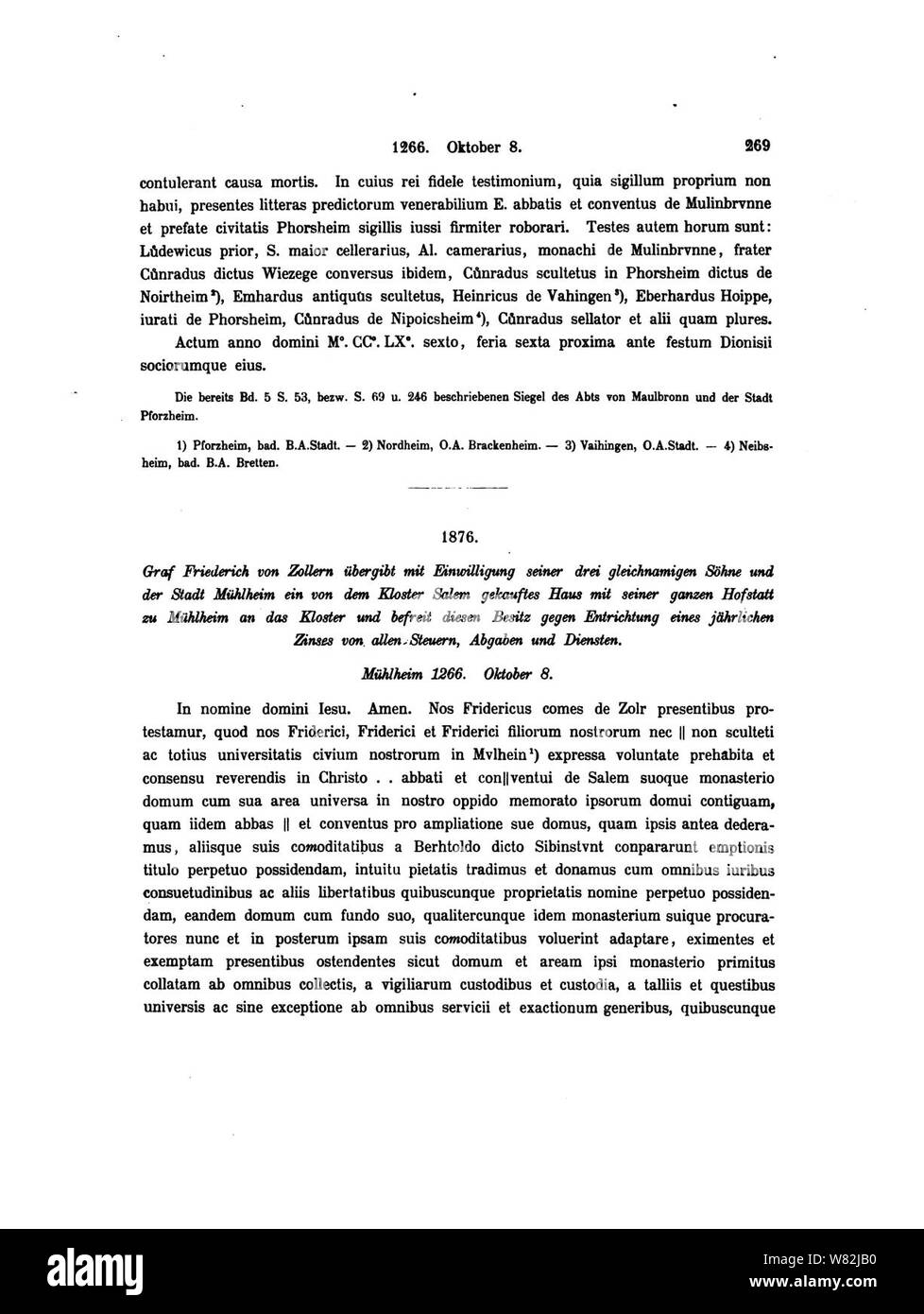 De Wirtembergisches Urkundenbuch 6 275 Stock Photo 263131092 Alamy