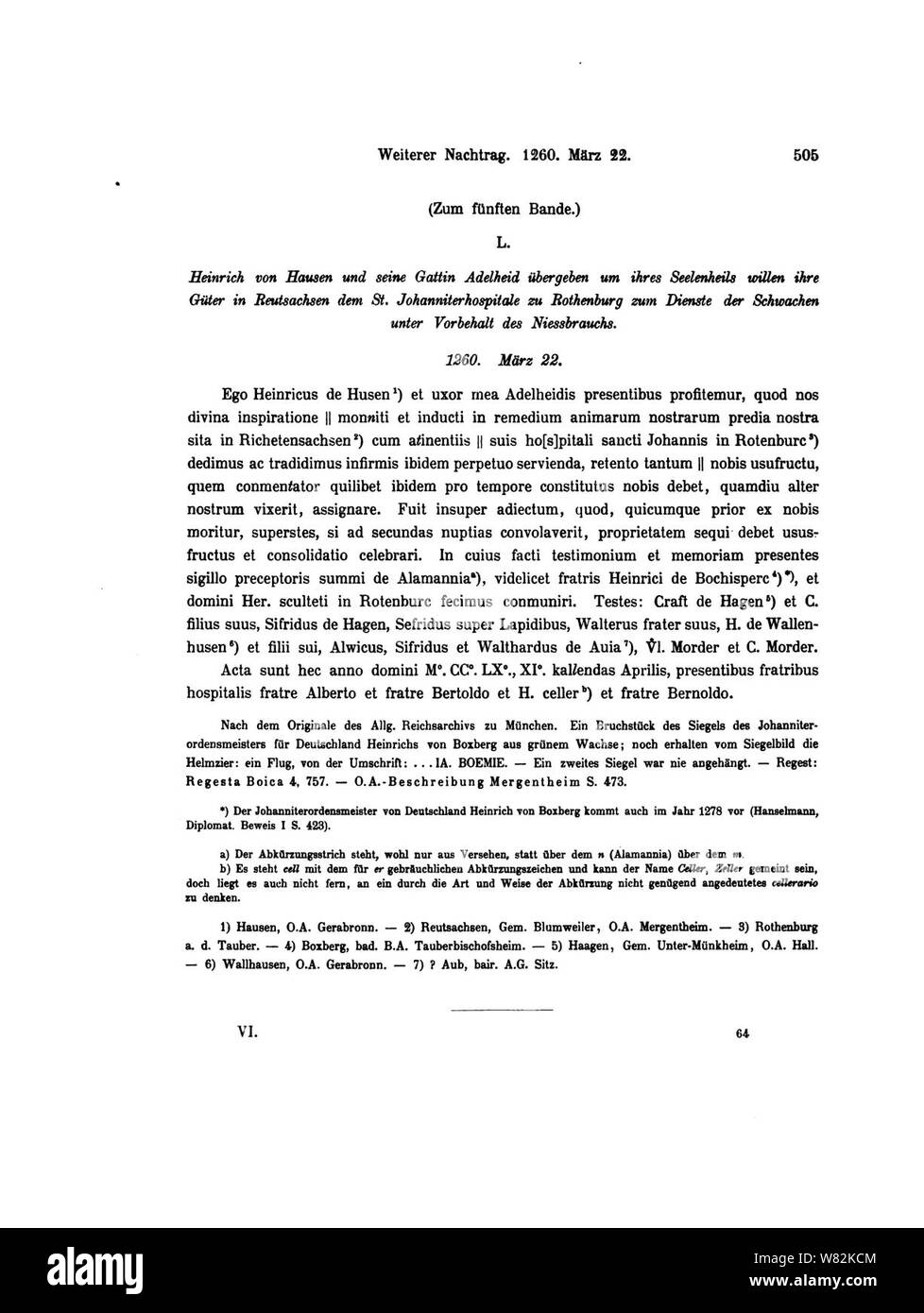 De Wirtembergisches Urkundenbuch 6 510 Stock Photo 263131924 Alamy
