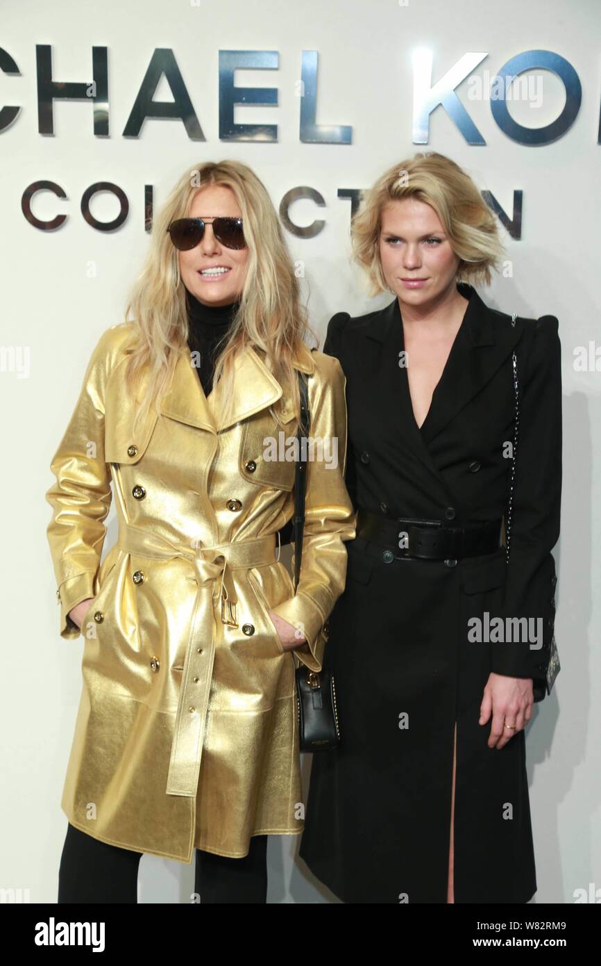 American models Patti Hansen, left, and Alexandra Richards attend the Michael Kors fashion show during the New York Fashion Week Autumn/Winter 2017 in Stock Photo