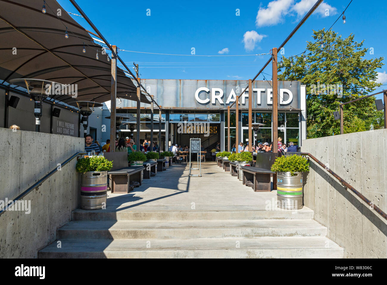 Idaho, Coeur d'Alene, Downtown, 'Crafted Tap House + Kitchen' Stock Photo