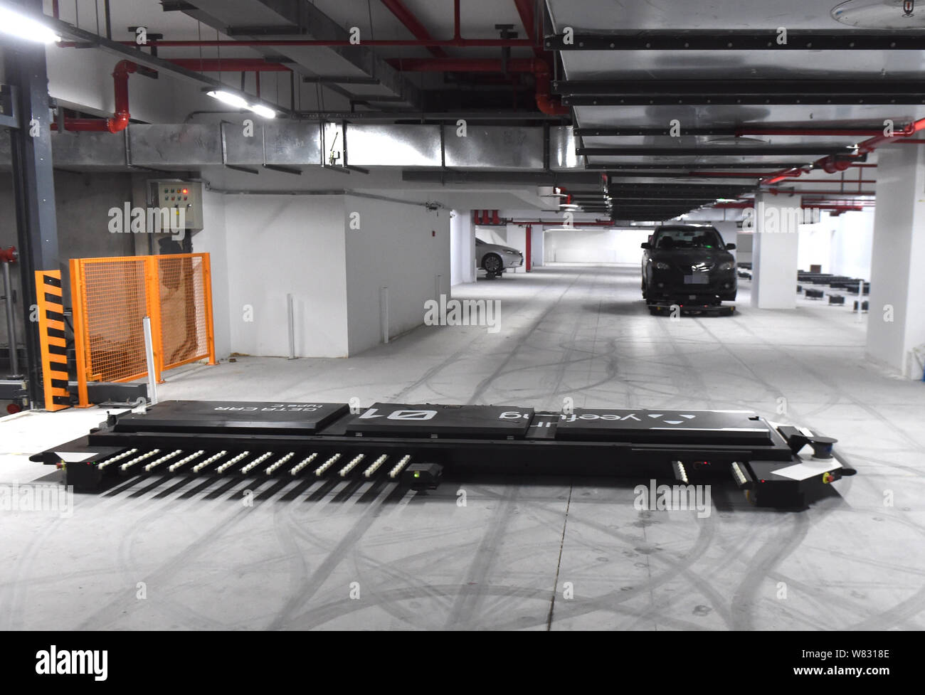 An automated guided vehicle robot is pictured in China's first AGV