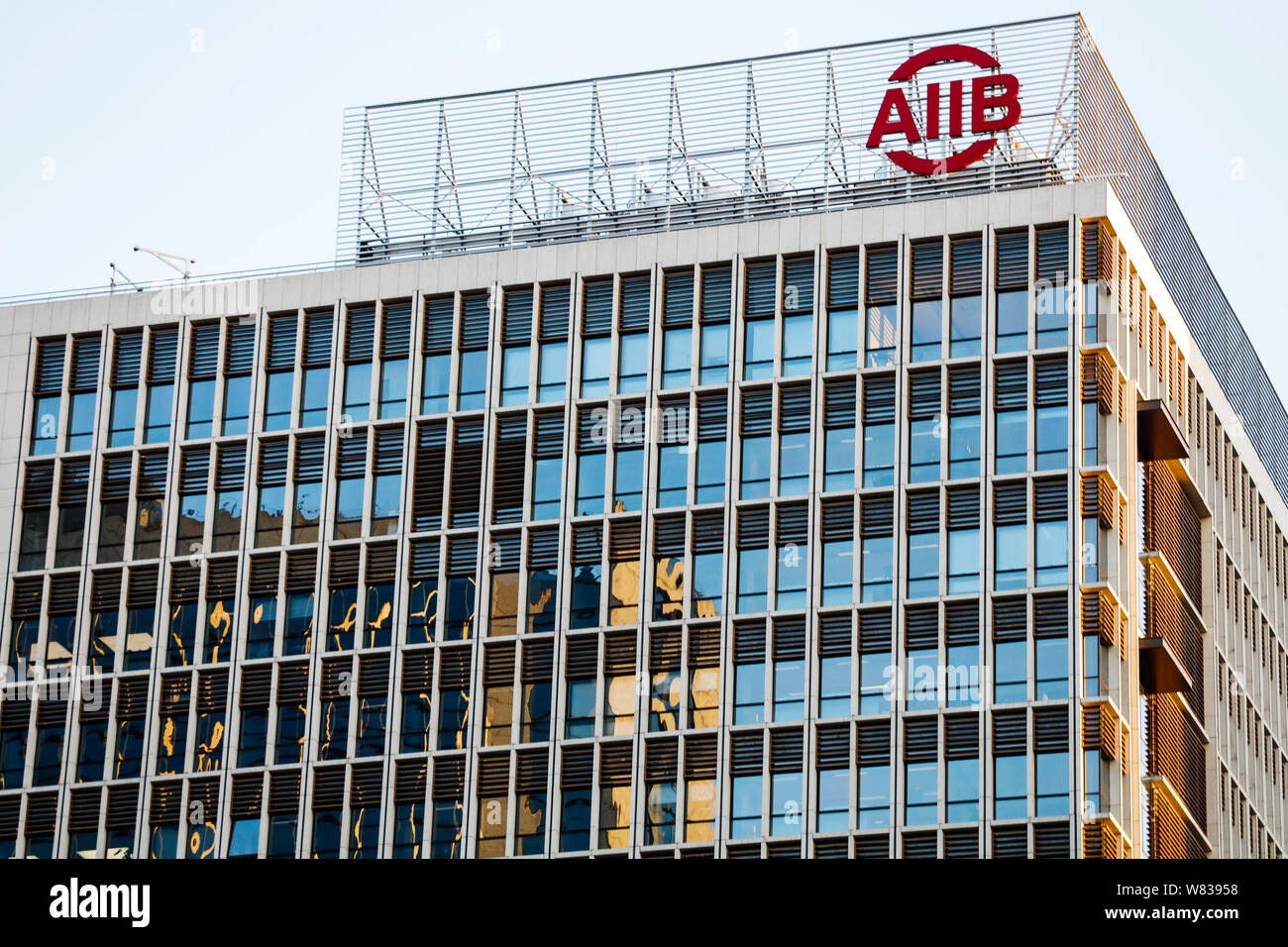 File A View Of The Headquarters Building Of The Headquarters Of The Asian Infrastructure Investment Bank Aiib In Beijing China 28 September 201 Stock Photo Alamy