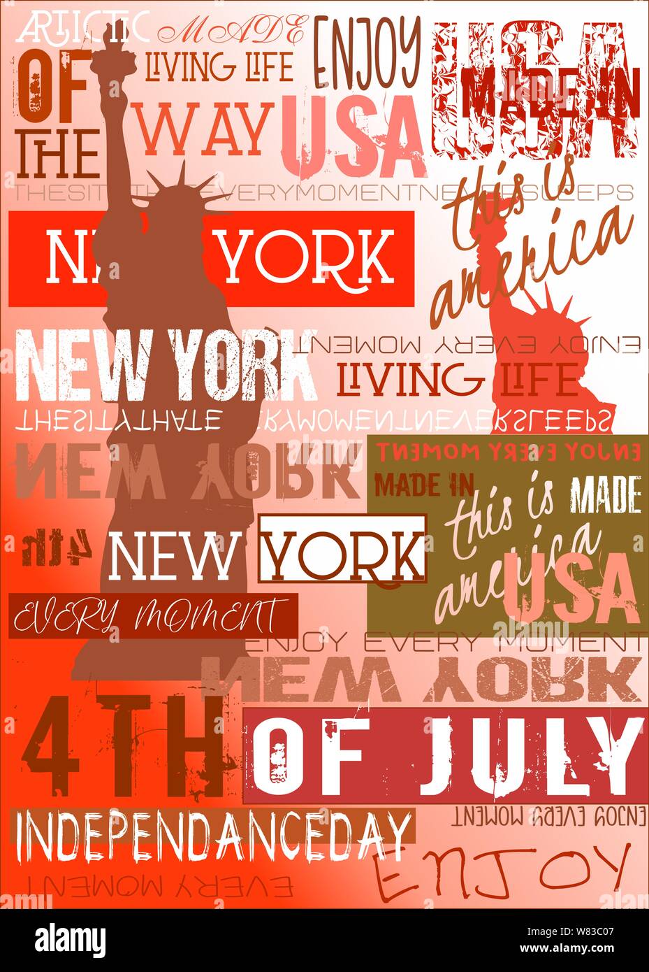 New York Usa NYC Poster 4TH July Edition Stock Photo