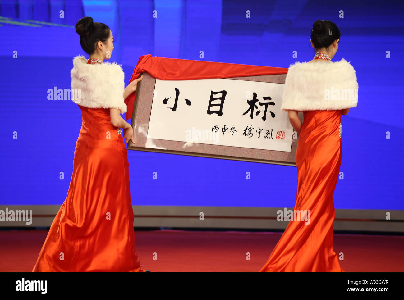 The Chinese Characters Xiao Mu Biao Meaning Small Target In English Which Have Been Chosen As The Word Of 16 In China Are Unveiled During The Stock Photo Alamy The Chinese Characters Xiao Mu Biao Meaning Small Target In English Which Have Been Chosen As The Word Of 16 In China Are Unveiled During The Stock Photo Alamy
