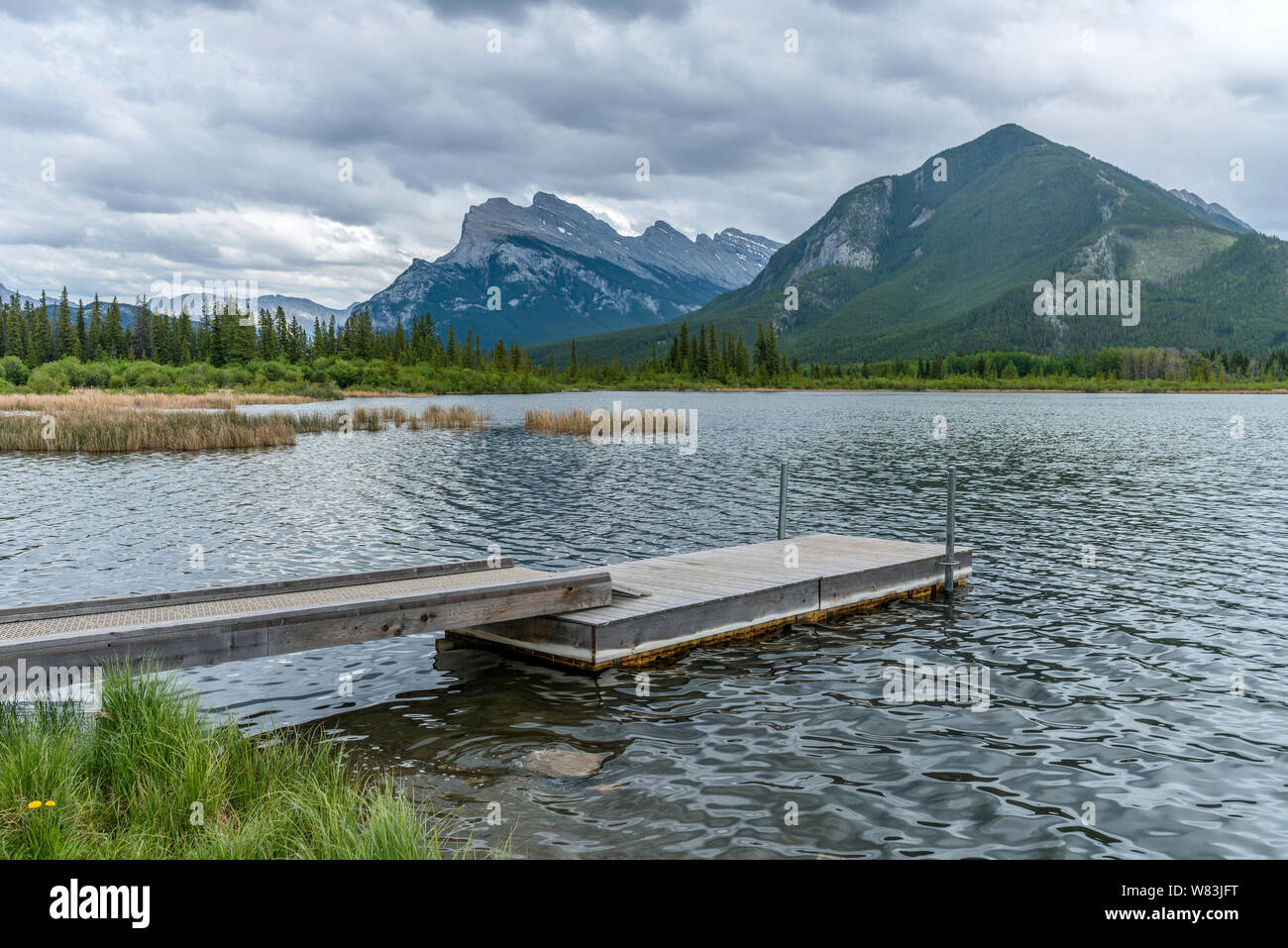 Vermilion Lakes A cloudy Spring day view of Vermillion Lakes at one
