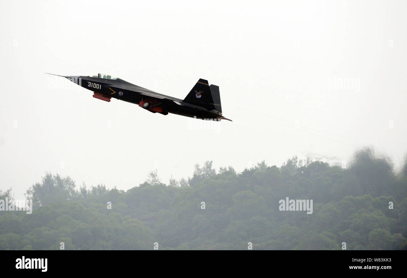 FILEA Chinese J31 stealth fighter jet takes off for a