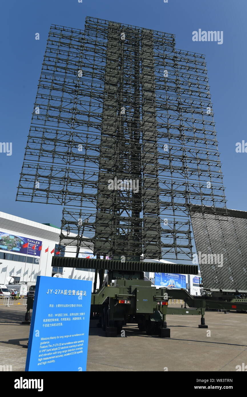 China's JY-27A air defence radar is on display during the 11th China ...