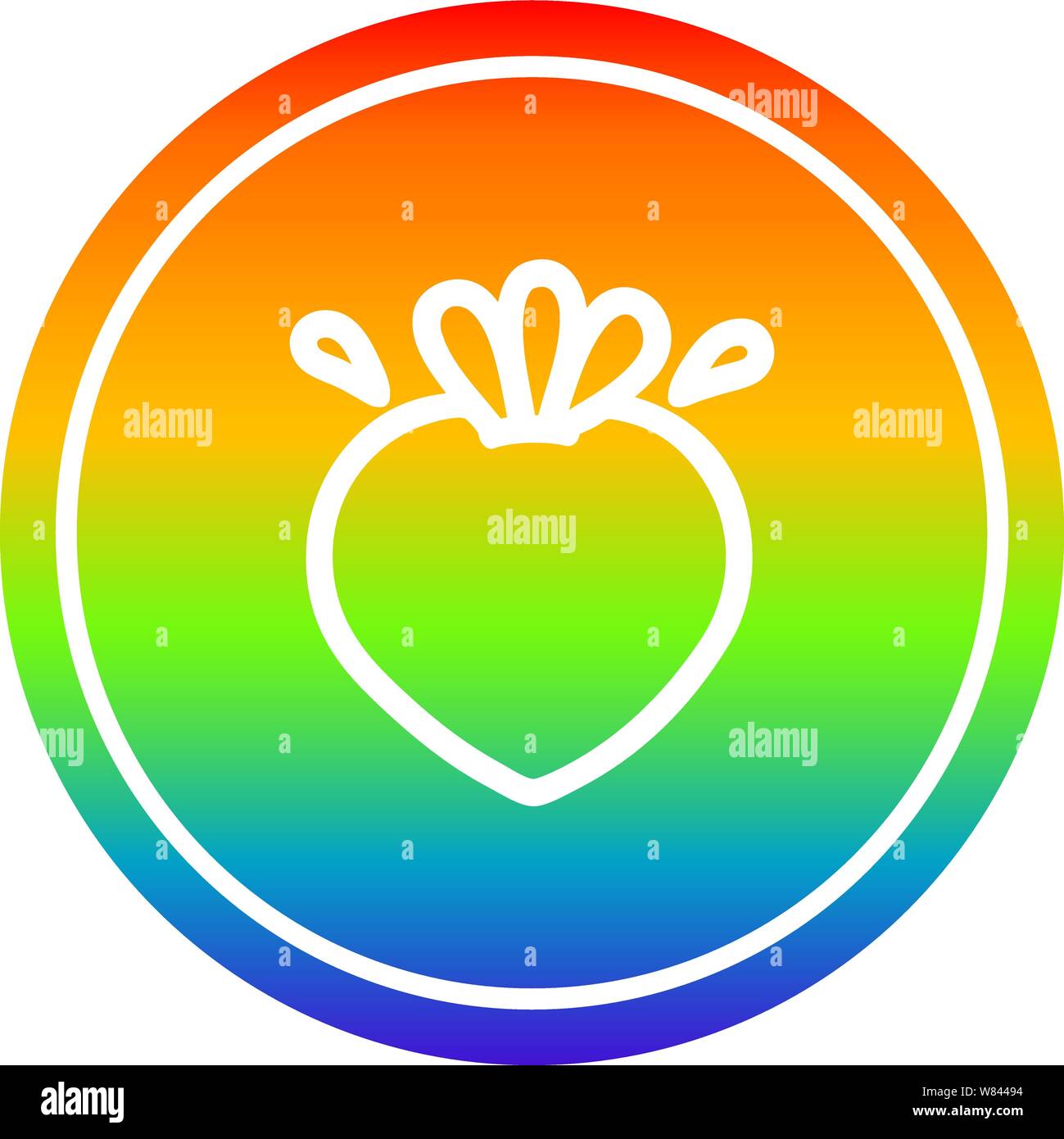 fresh fruit circular icon with rainbow gradient finish Stock Vector ...