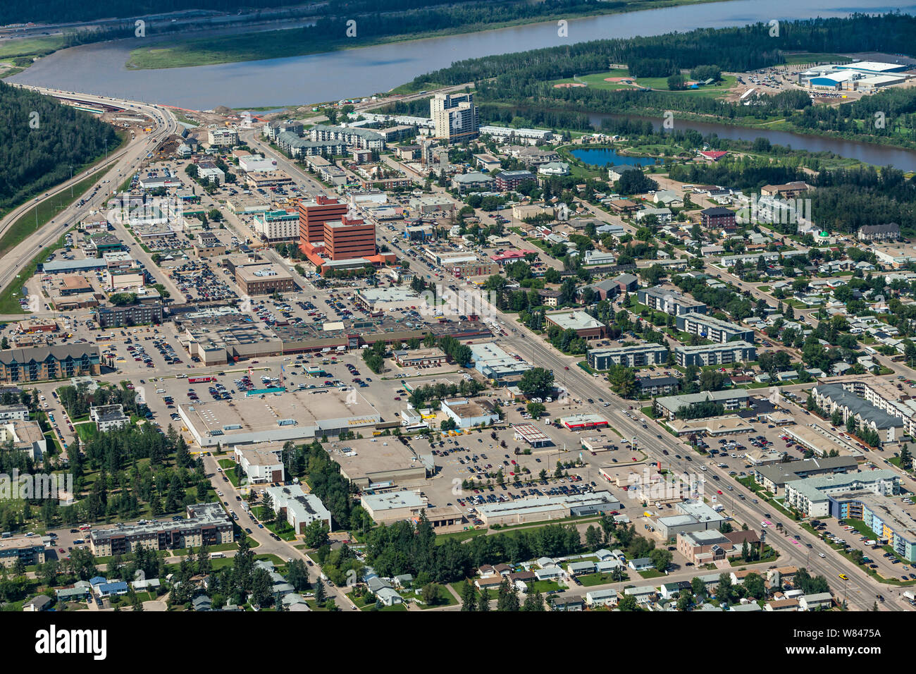 Aerial view of Fort McMurray, Alberta Canada Stock Photo Alamy