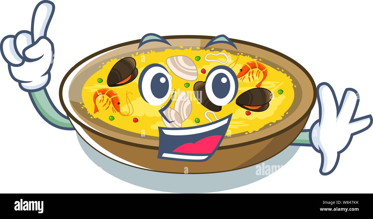 Finger spanish paella isolated in the character Stock Vector Image