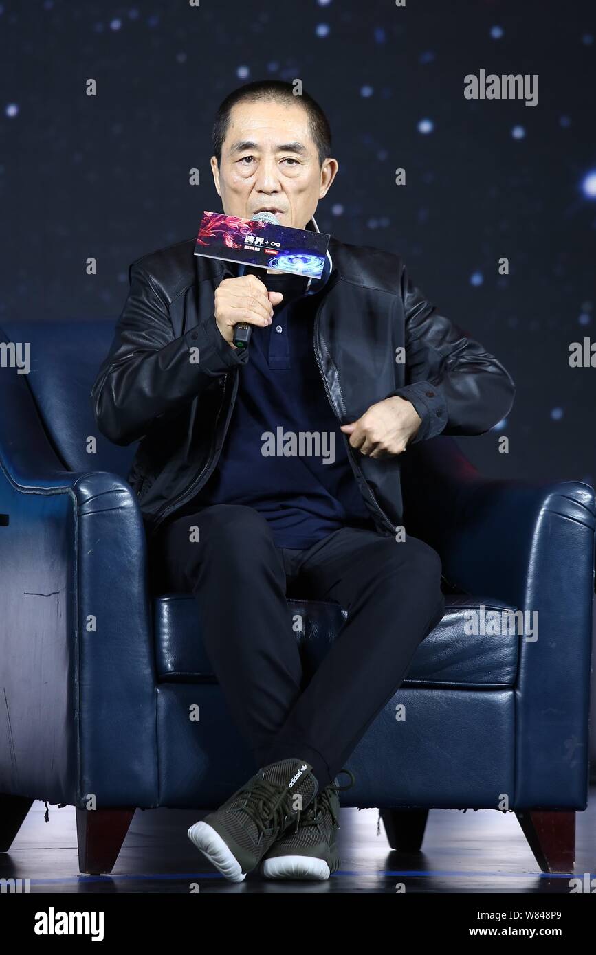 Chinese director Zhang Yimou attends a press conference of the global