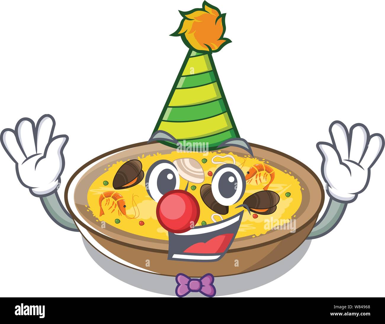 Clown spanish paella isolated in the character Stock Vector Image & Art
