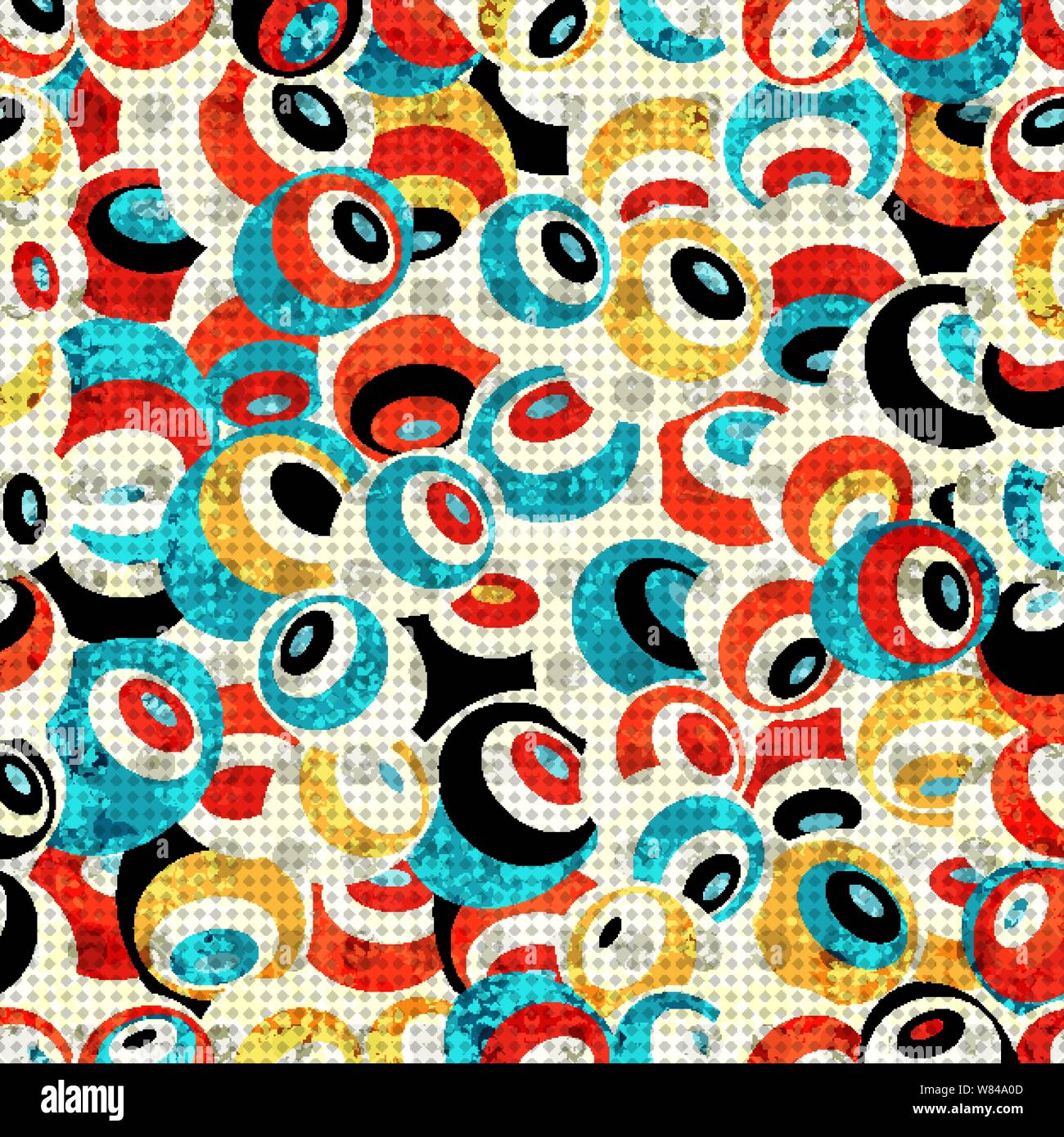 psychedelic circles on a light background. vector illustration Stock Vector