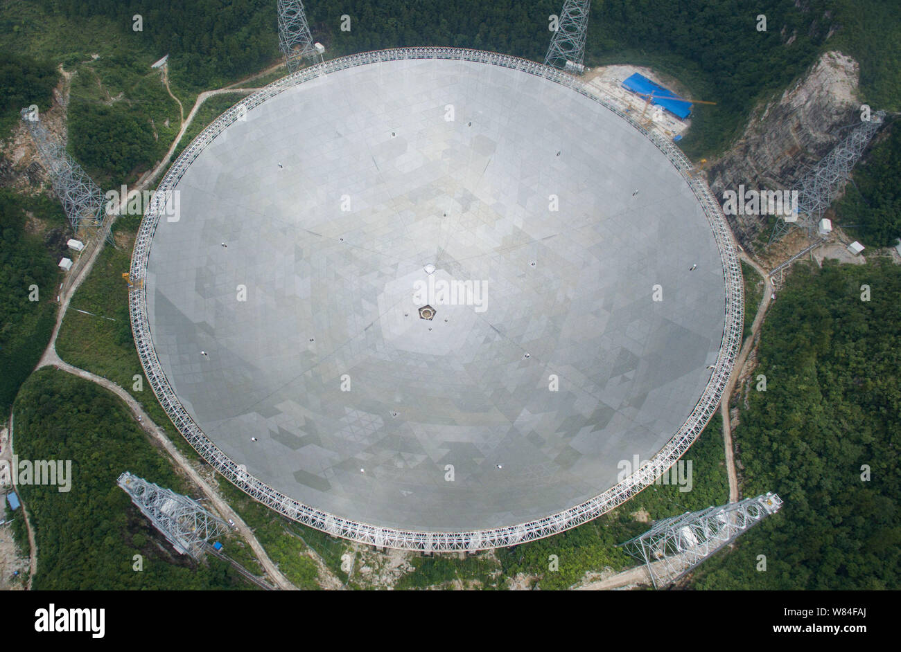 FILEAn aerial view of the world's largest radio telescope FAST