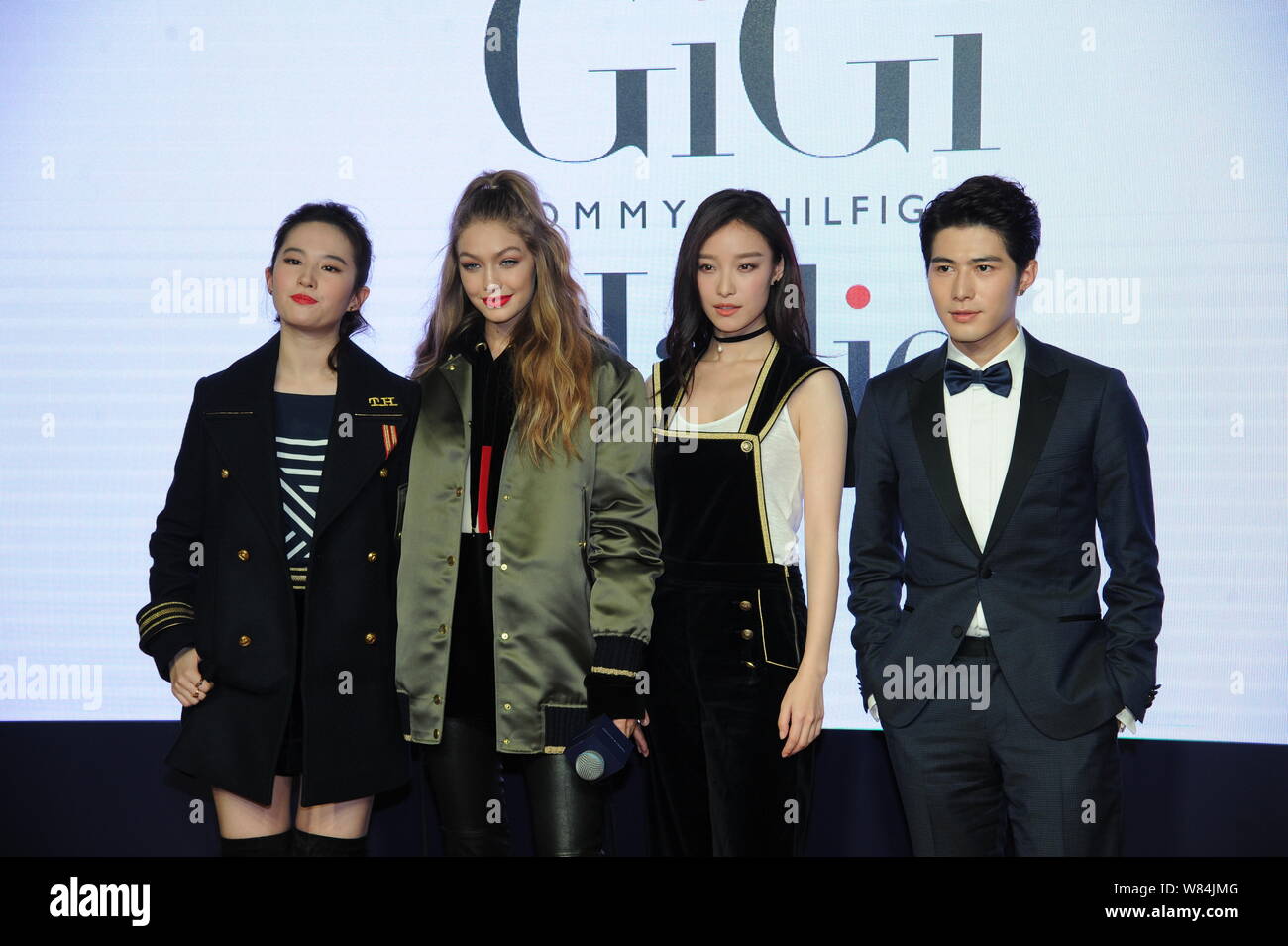 From left) Chinese actress Liu Yifei, American model Gigi Hadid, Chinese  actress Ni Ni and actor Chen Xuedong attend a fashion event by Tommy Hilfige  Stock Photo - Alamy