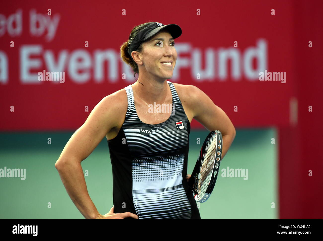 Jelena Jankovic of Serbia reacts as she competes against compatriot  Aleksandra Krunic in their women's singles second round match during the WTA  Hong Stock Photo - Alamy