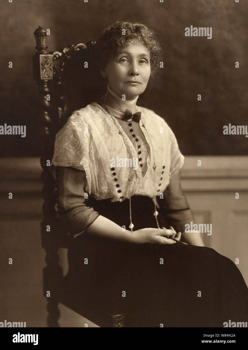 Emmeline Pankhurst (born Emiline Goulden; 15 July 1858 – 14 June 1928) was a British political activist and organizer of the British suffragette movement who helped women win the right to vote. In 1999 Stock Photo