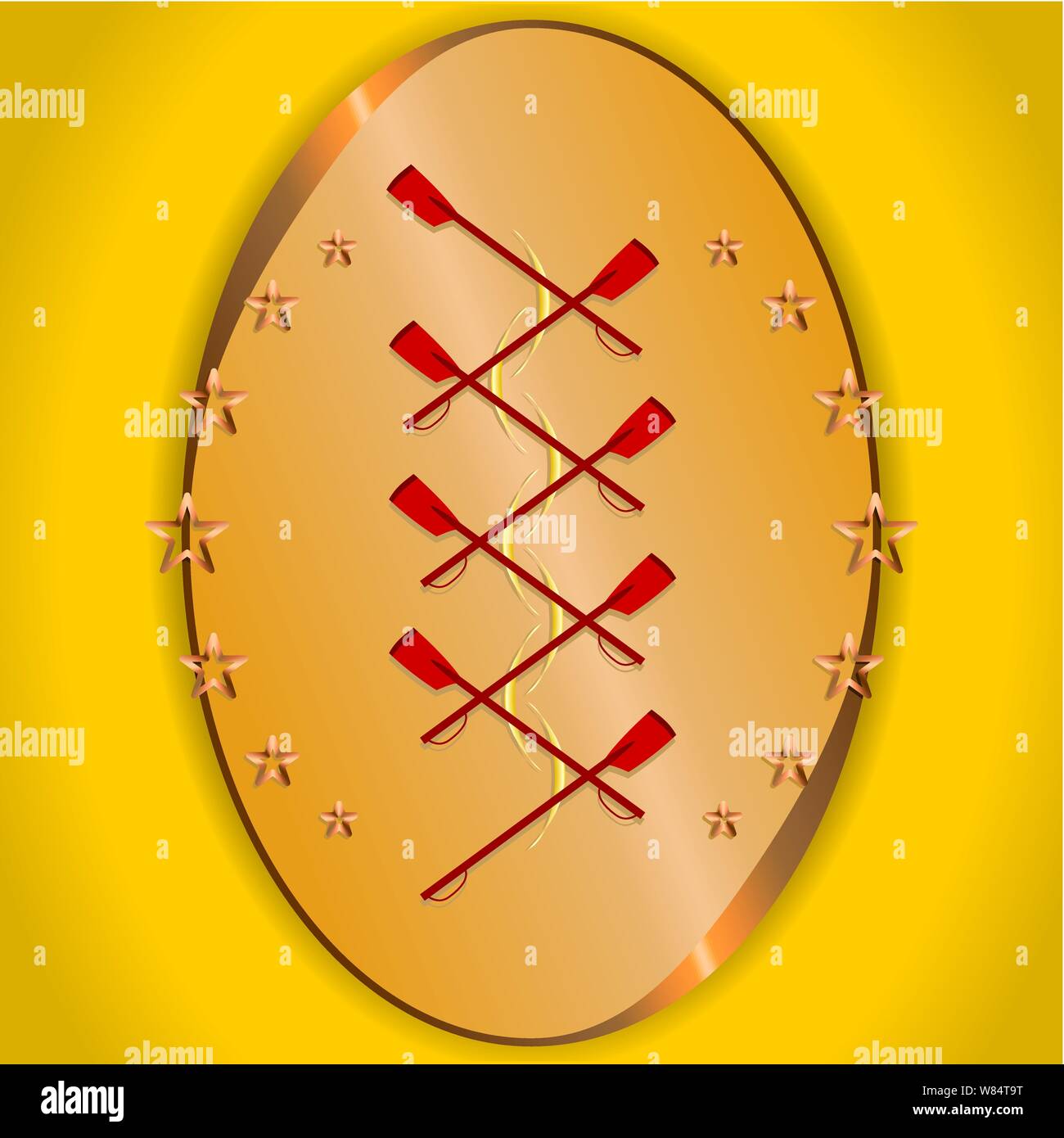 Rowing emblem or logo from medal vector image Stock Vector