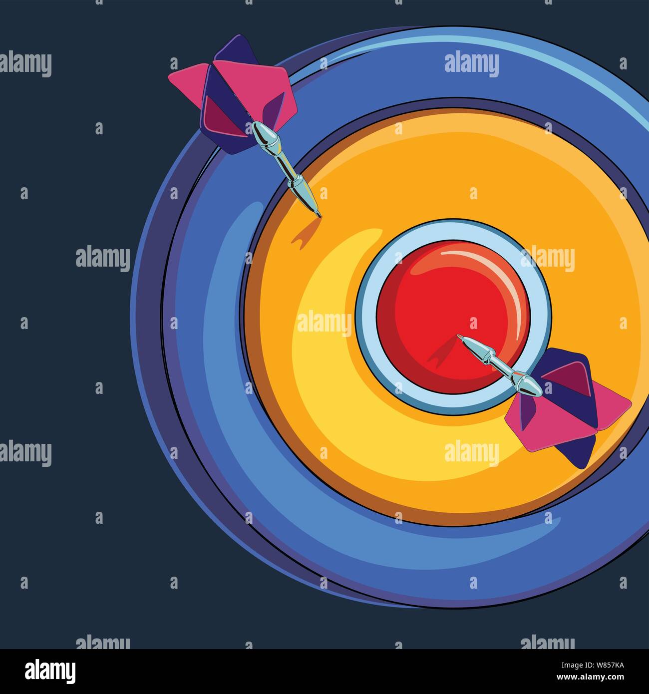 Blue dart stuck in red Stock Vector Images Alamy
