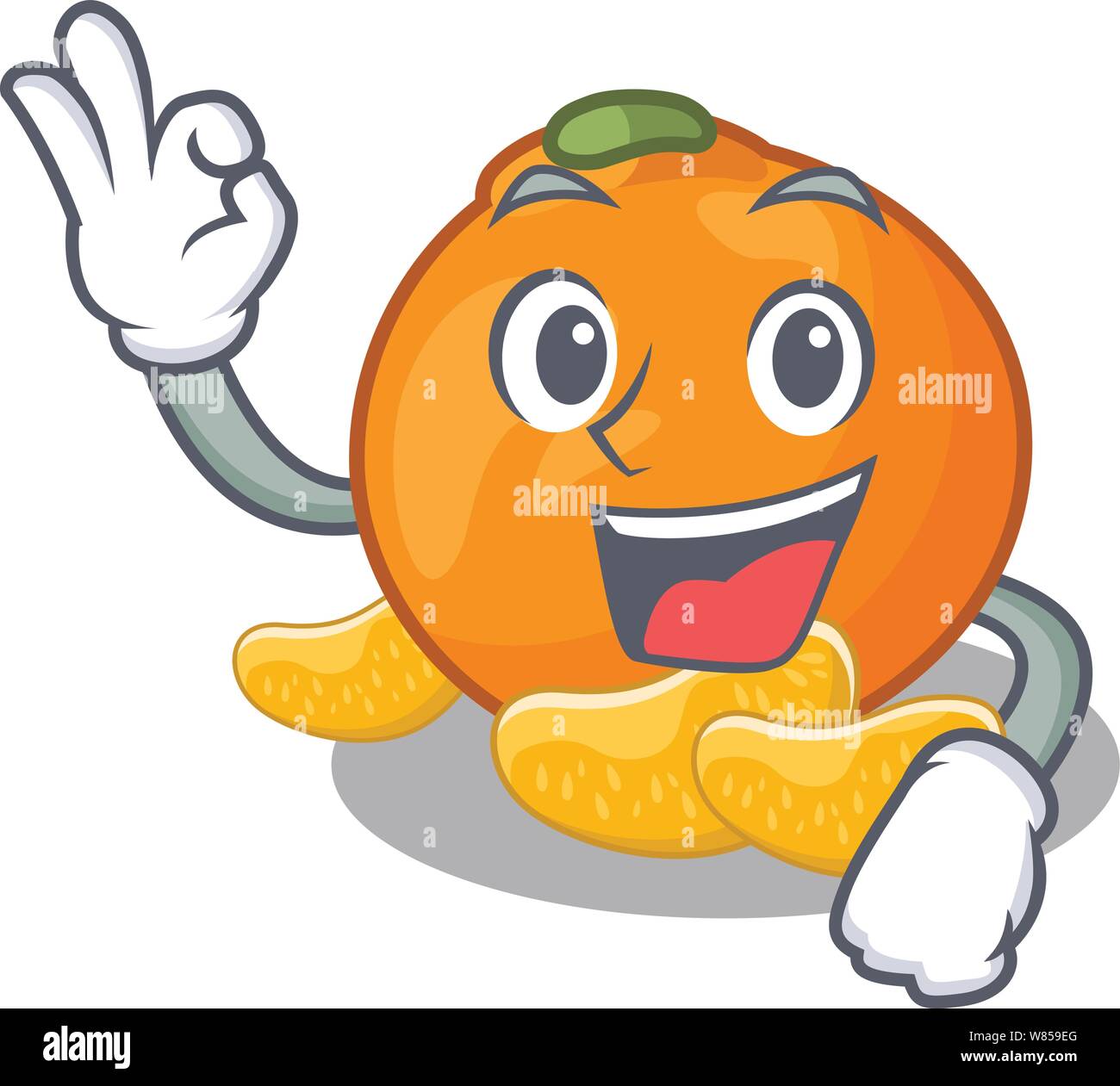 Okay tangerine is stored in cartoon refrigerator Stock Vector Image