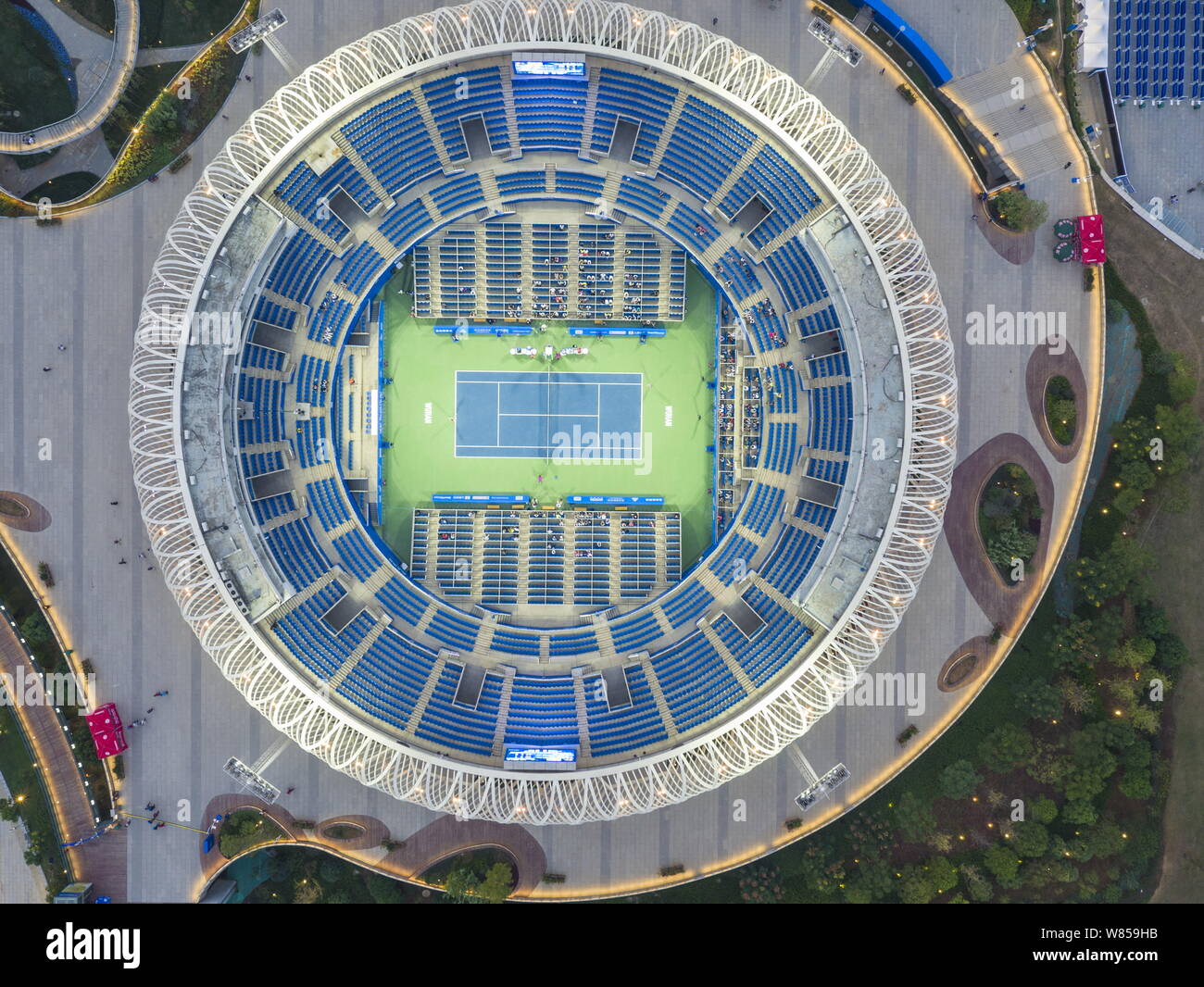 Aerial view of the Optics Valley International Tennis Center in Wuhan city,  central China's Hubei province, 25 September 2016 Stock Photo - Alamy