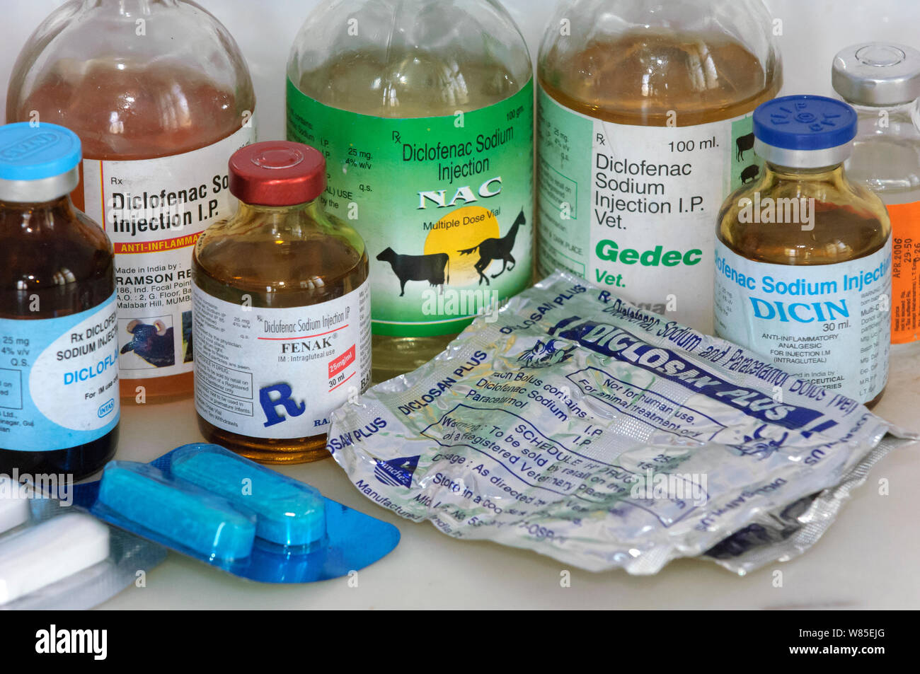 Antiinflammatory (NSAID) drug Diclofenac used in veterinary medicine