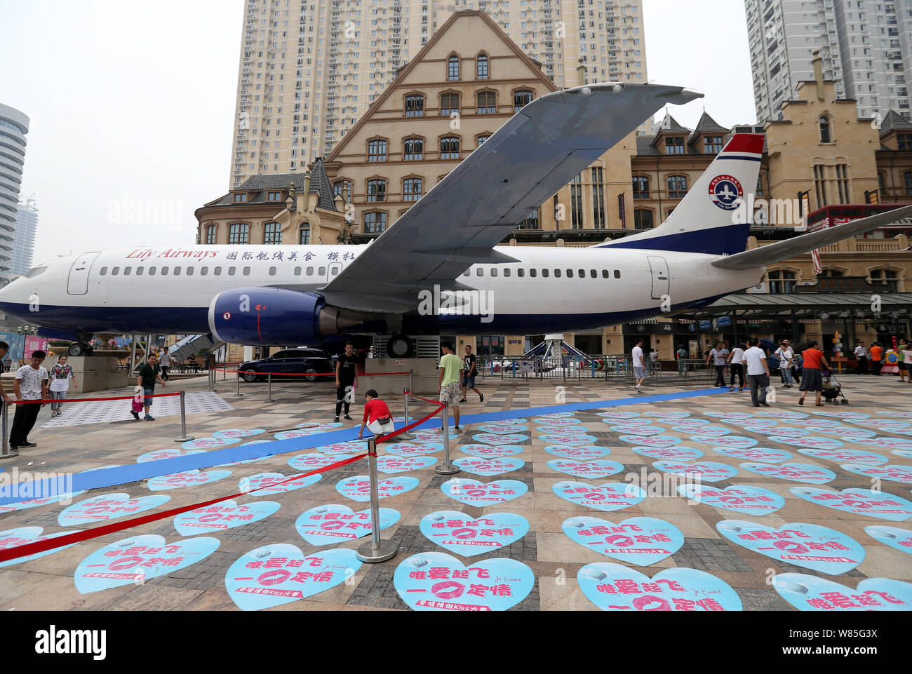 The Boeing 737-400 airplane restaurant "Lily Airways" is pictured on