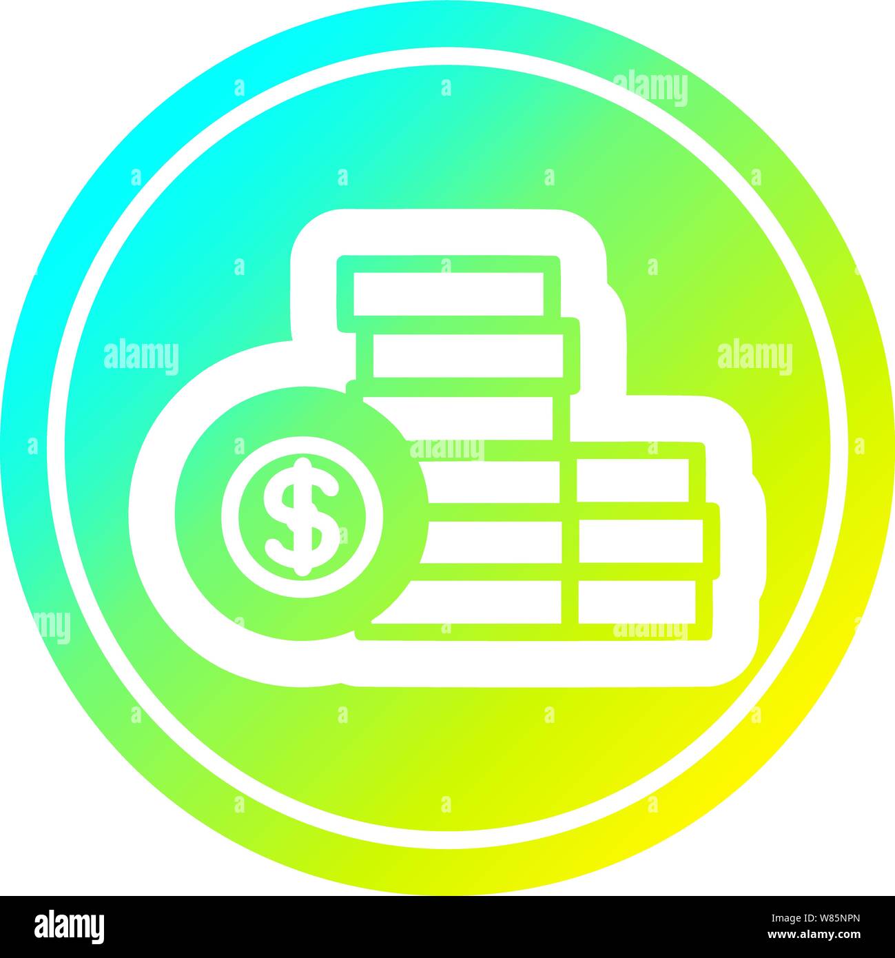 stacked money circular icon with cool gradient finish Stock Vector ...