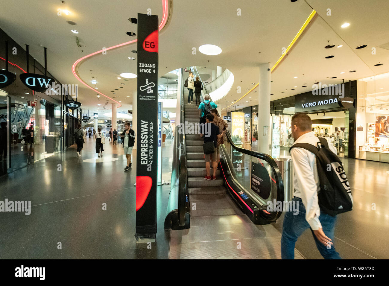 MyZeil expressway, MyZeil shopping Centre, Frankfurt, Germany, Europe Stock Photo