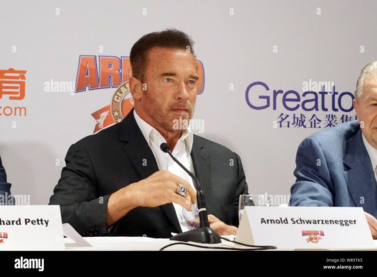 American actor and former Governor of California Arnold Schwarzenegger