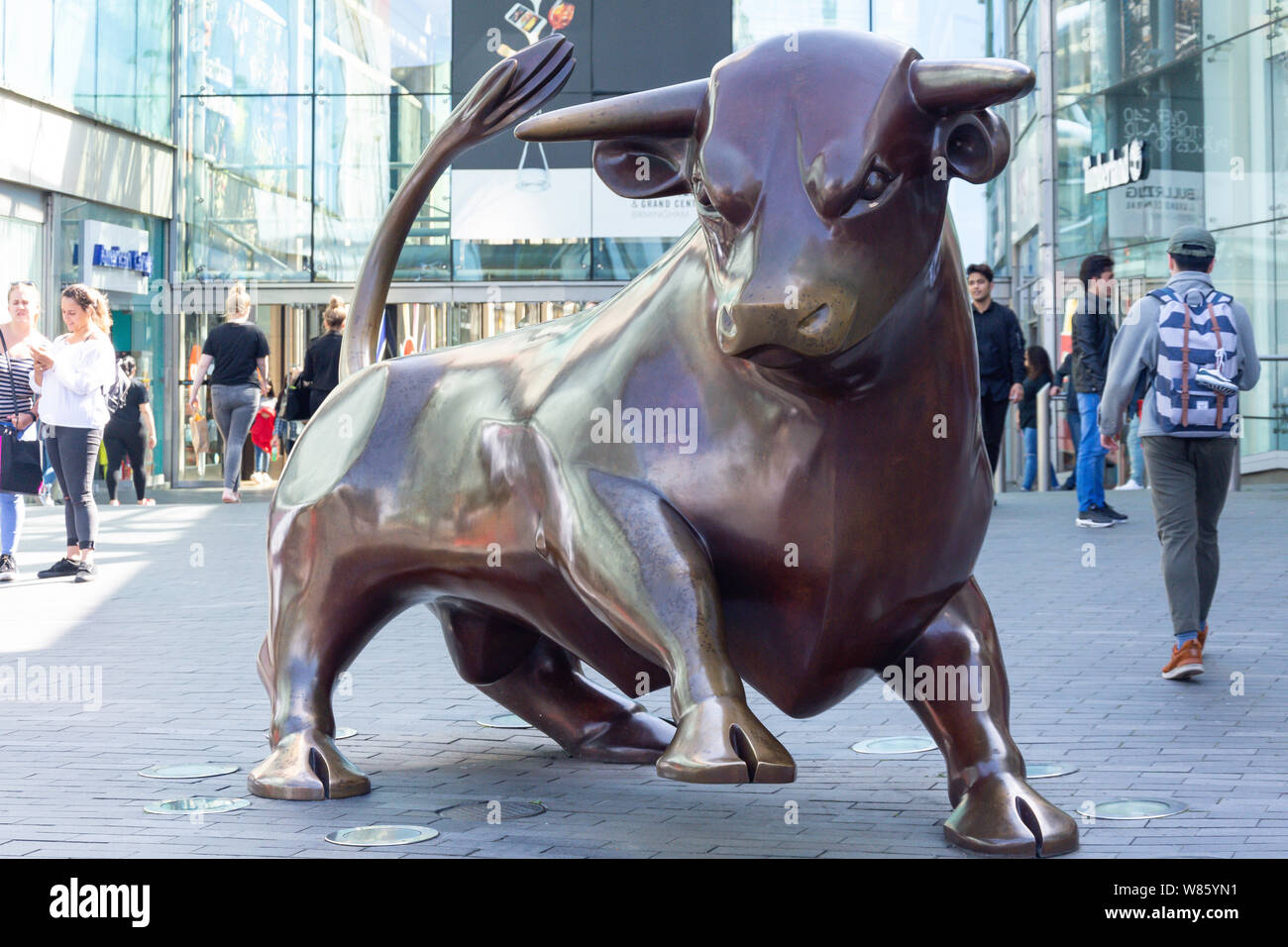 Bronze bull sculpture the bullring shopping and leisure complex hires