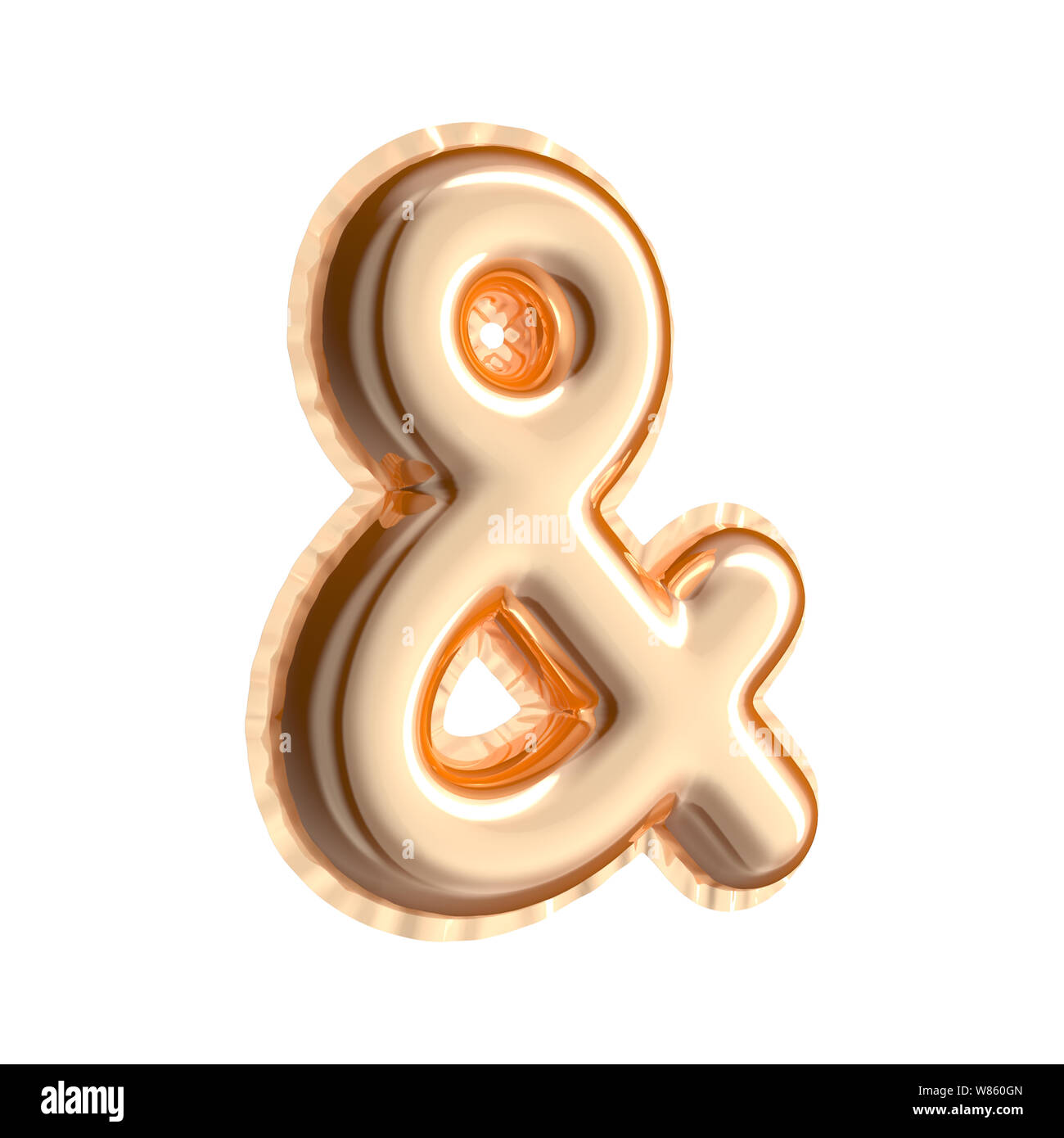 Golden color right tilt balloon and sign isolated on white background ...