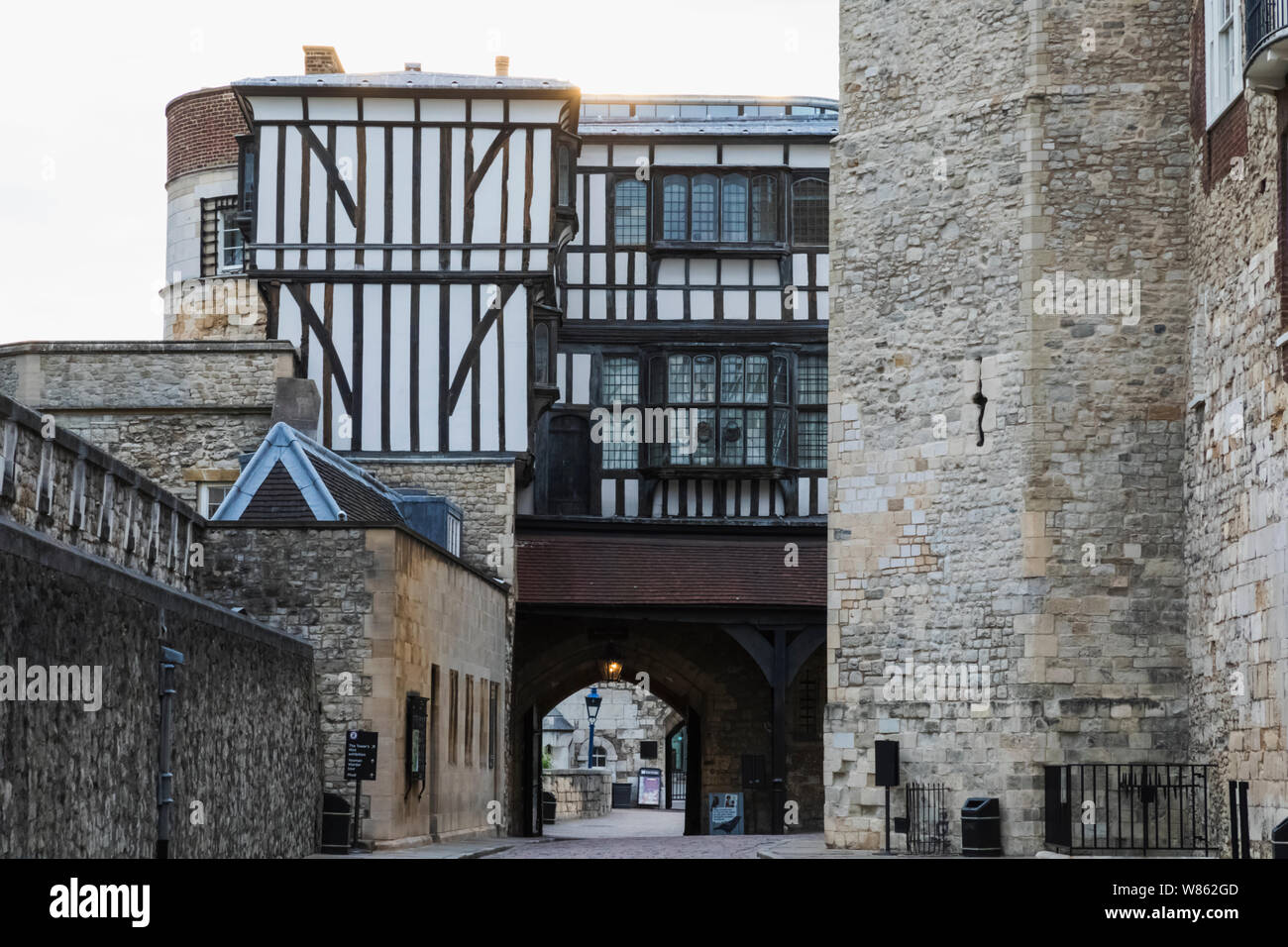 England, London, Tower of London, Wakefield Tower and Bridge to The Bloody Tower Stock Photo