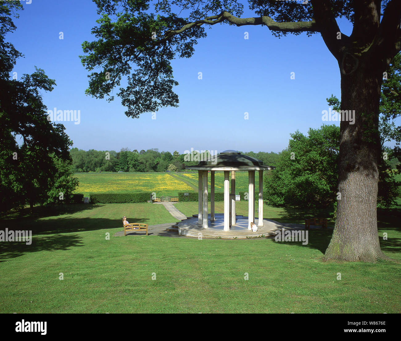 Magna Carta Memorial, Cooper's Hill, Runnymede, Surrey, England, United Kingdom Stock Photo