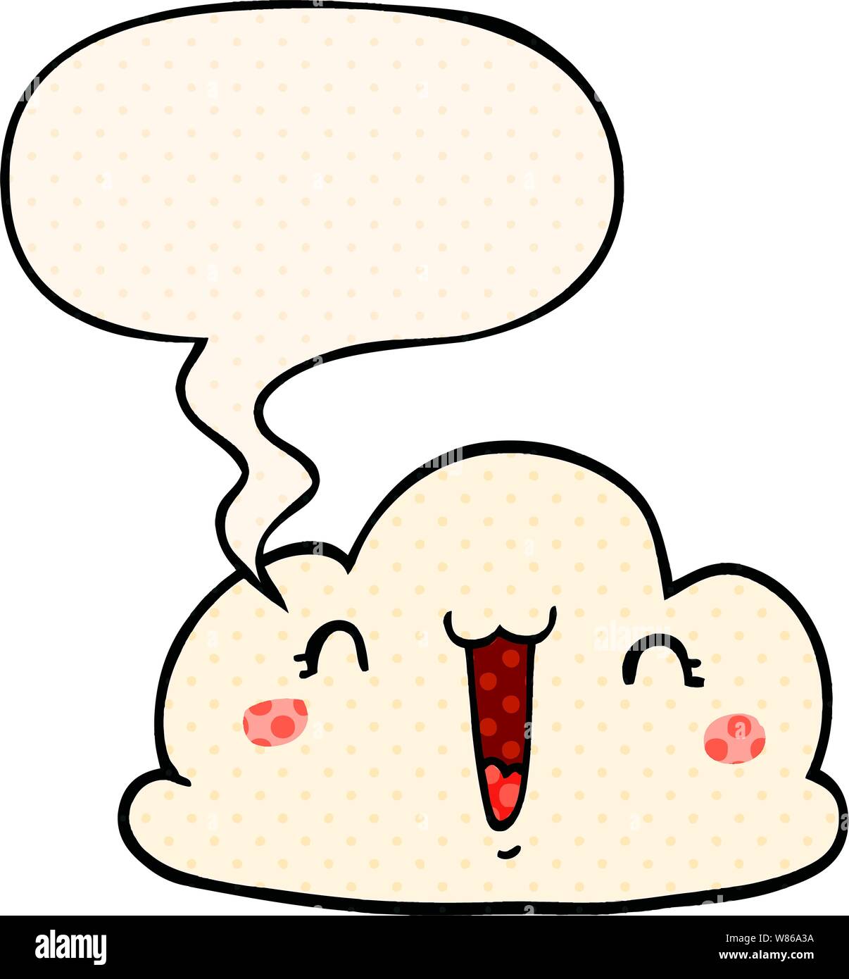 cartoon cloud with speech bubble in comic book style Stock Vector Image ...