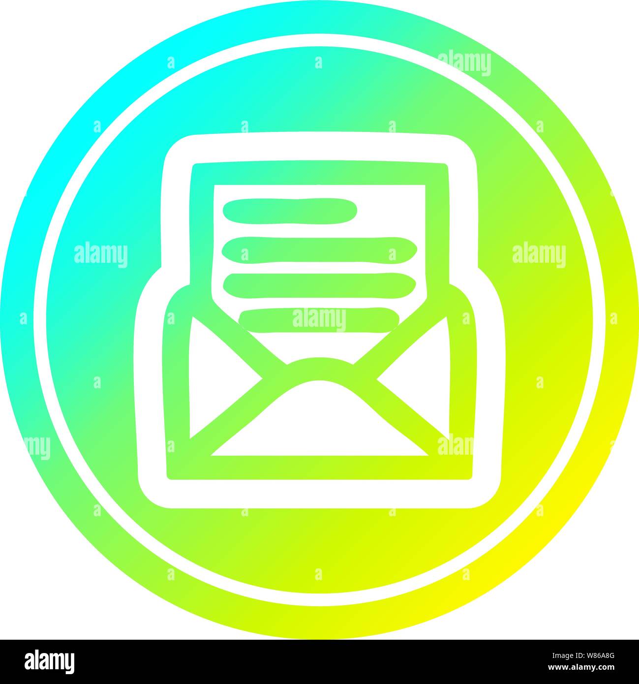 envelope letter circular icon with cool gradient finish Stock Vector ...